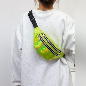 Holographic Neon Green Fanny Pack